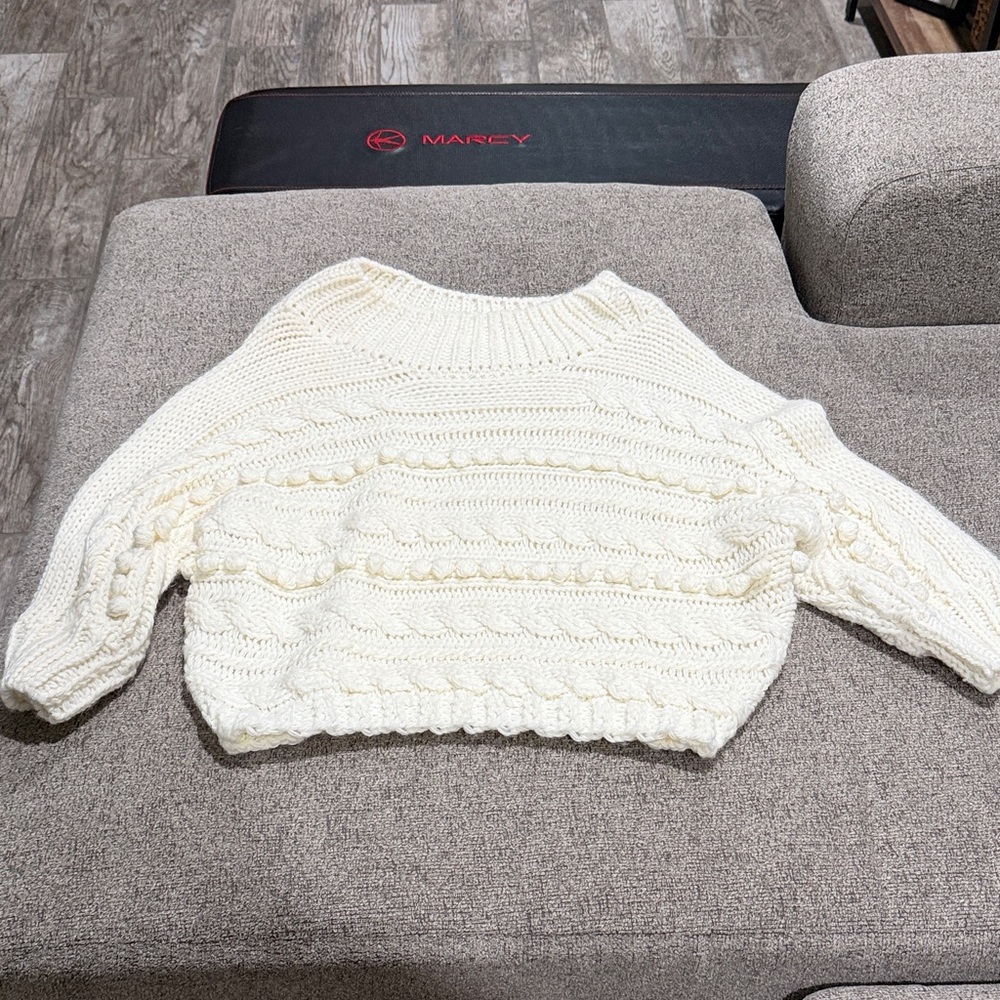 Fashion Nova Cream Cable Knit Sweater